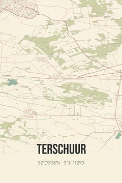 Vintage landkaart van Terschuur (Gelderland) van Rezona