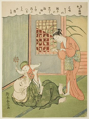 Suzuki Harunobu - Hotei, uit de serie _The Seven Gods of Good...