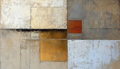 Rode Kubus | Abstracte Rust in Aardetinten