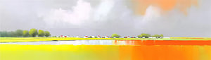 Goldenes Feld, orangefarbener Spiegel