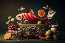 Still life 3D by Mr Red Fish by Digitale Schilderijen