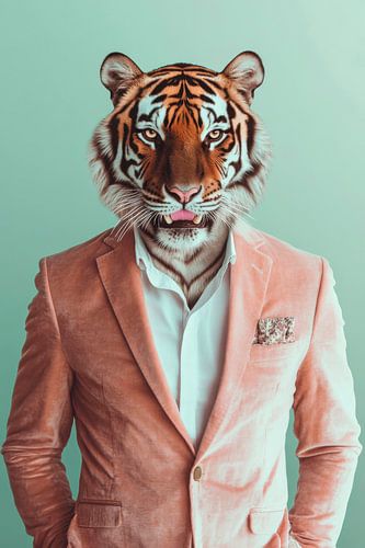 Un tigre en costume : le style rencontre la sauvagerie