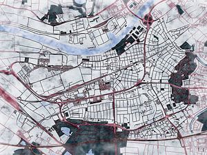 Karte von Rüsselsheim am Main im stil 'White winter'