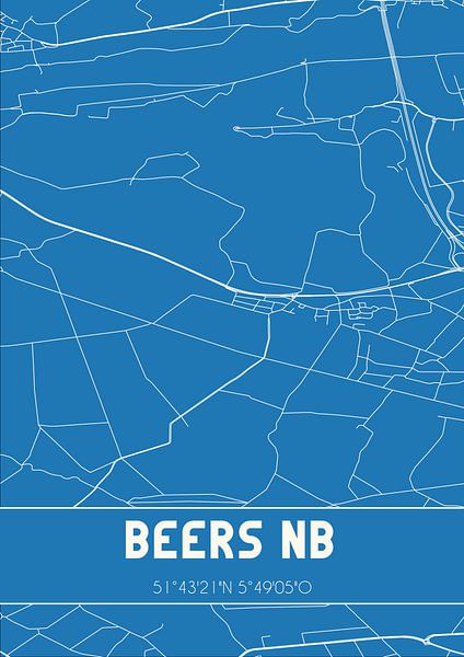 Blueprint | Map | Beers NB (North Brabant) by Prints of Place