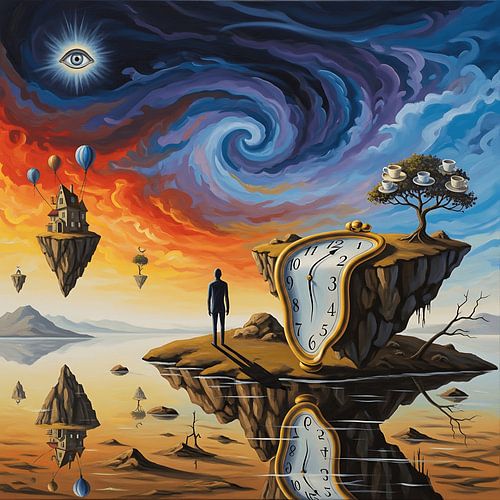 Droomlandschappen van surrealistische verbeelding - Surrealisme Kunstdruk