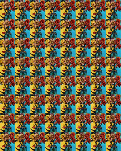 portret vrouw dahlia's 2