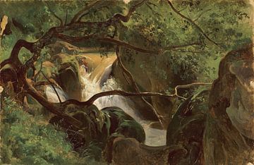 André Giroux~Forest Interior met een Waterval, Papigno