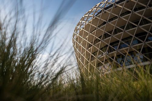 Architecture of the Silt Hotel Casino among the dune grass in Middelkerke by Simon Peeters