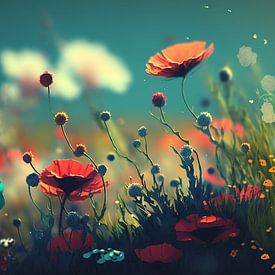 Field of flowers by Natasja Haandrikman