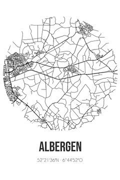 Albergen (Overijssel) | Carte | Noir et blanc sur Rezona