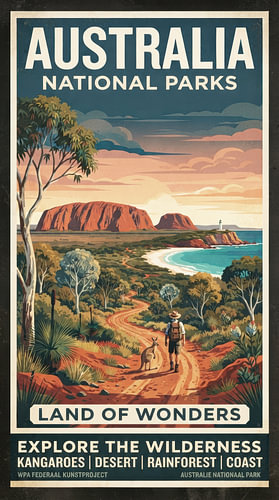 Affiche de voyage « Parc national d'Australie »