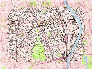 Karte von Vitry-sur-Seine im stil 'Soothing Spring'