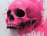 Abstracte Schedel kunst - Moderne Illustratie met Dramatische Details en Mystieke Uitstraling