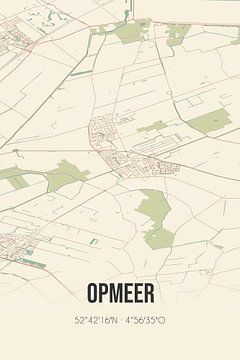 Vieille carte d'Opmeer (Hollande du Nord) sur Rezona
