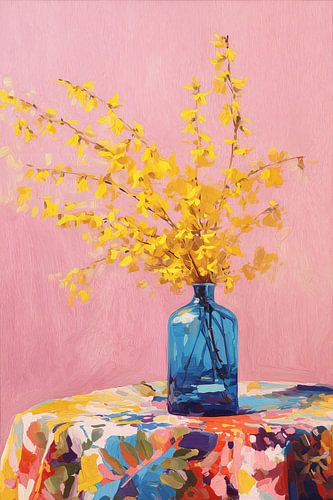 Goldene Forsythie in Blau Nr. 4