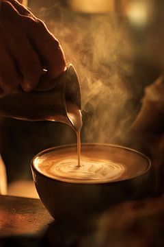 Dampende koffie met patroonontwerp van Poster Art Shop