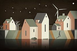 Autumn evening on the dyke v3 by Anna Marie de Klerk