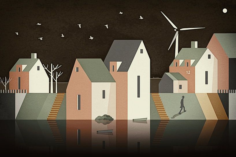 Autumn evening on the dyke v3 by Anna Marie de Klerk