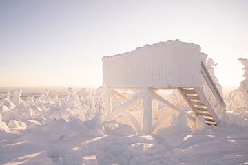 The white watchtower in Lapland by elma maaskant