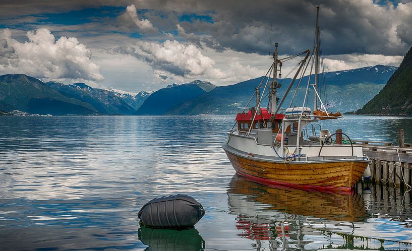 fishing boat in the   sognefjord in Norway by ChrisWillemsen
