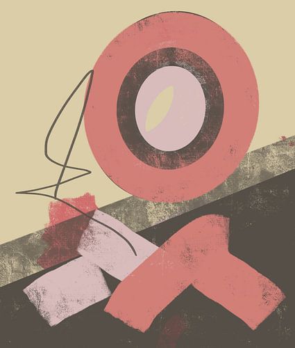 Harmonieuze samensmelting - tijdloos abstract schilderij in warme aardse kleuren