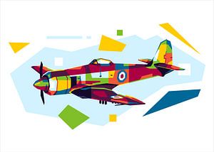 Hawker Sea Fury in der WPAP Illustration