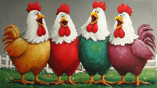 Pratende / Zingende Kippen