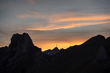 Zonsondergang richting Säntis