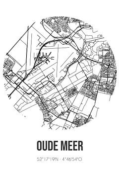 Oude Meer (Noord-Holland) | Karte | Schwarz und Weiß von Rezona