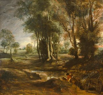 Abendlandschaft mit Holzkarren, Peter Paul Rubens