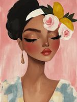 Modern portrait in pastel colours