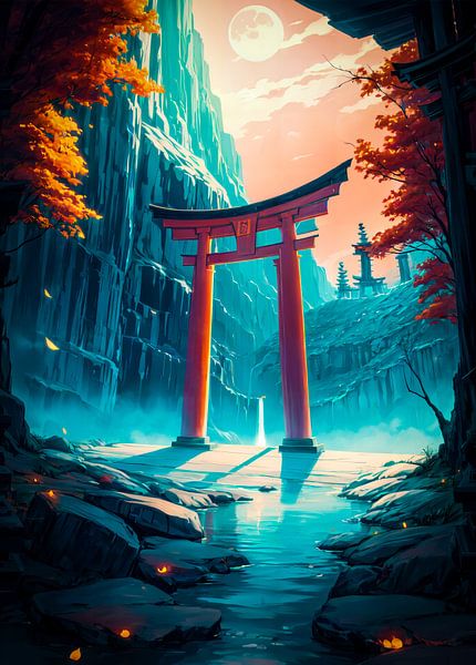 Moonlit Torii Gate Anime par Ruzerin