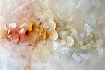 Peinture abstraite avec des formes organiques dans des couleurs douces