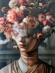 La tête dans les nuages de fleurs