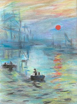 Soleil levant dans le port (inspiré par Monet)