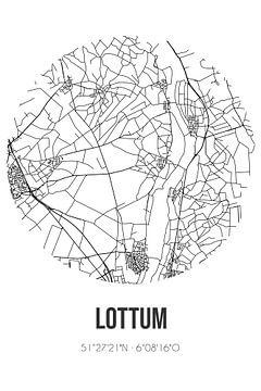 Lottum (Limburg) | Landkaart | Zwart-wit van Rezona