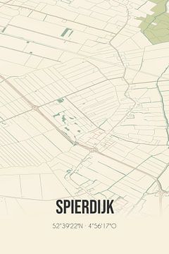 Vintage map of Spierdijk (North Holland) by Rezona