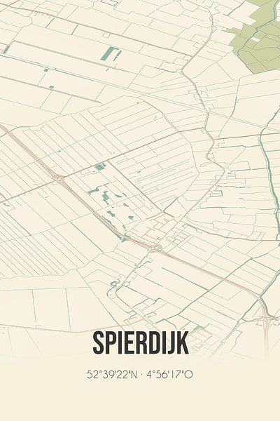 Alte Karte von Spierdijk (Nordholland) von Ortsdrucke