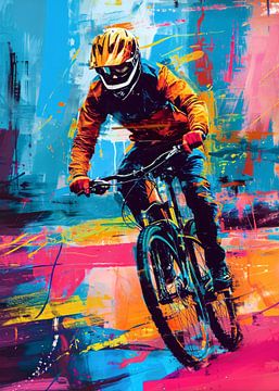 Biker sport art #bike sur JBJart Justyna Jaszke
