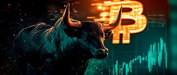 Bull en Bitcoin - financiële markten gevisualiseerd van Poster Art Shop