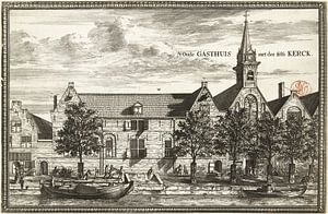 Coenraet Decker, Ansicht des Oude Gasthuis und der dazugehörigen Kirche in Delft, 1678 - 1703