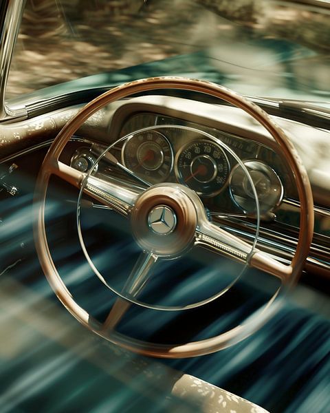Detailverliebter Auto-Blick von fernlichtsicht