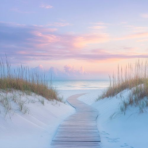 Strandpad zonsondergang