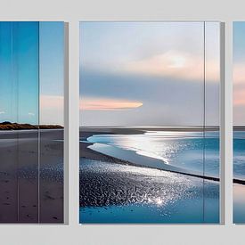 Strand en zee drieluik01 van Rautenberg Digital Art Maritim