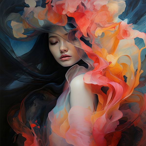 Colourful portrait &quot;Pop of colour&quot; by Carla Van Iersel