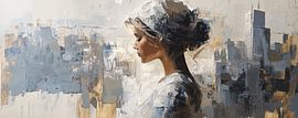 Femme City | Skyline Silhouette sur Peintures accrocheuses