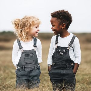 Porträt von zwei Kleinkindern