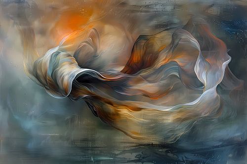 wandvullende abstracte zeewier