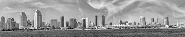 SAN DIEGO Skyline | Monochrome Panorama by Melanie Viola