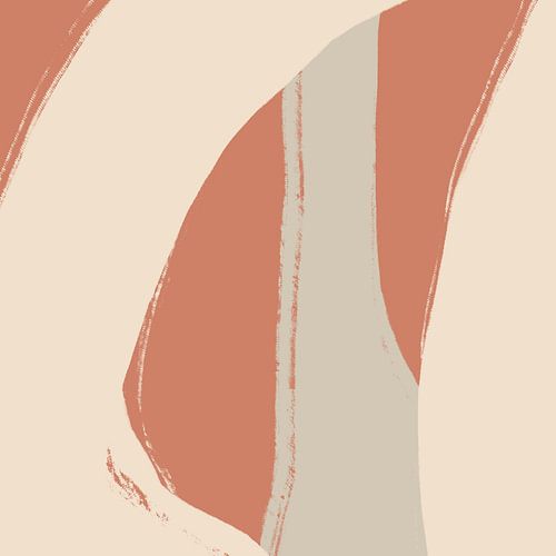 Abstracte kunst. Lijnen in terra , wit en grijs II